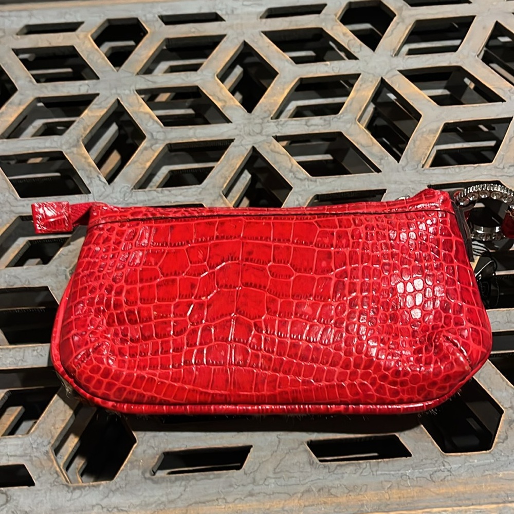 Leather Leopard Rhinestone Wristlet - Picture 2 of 12